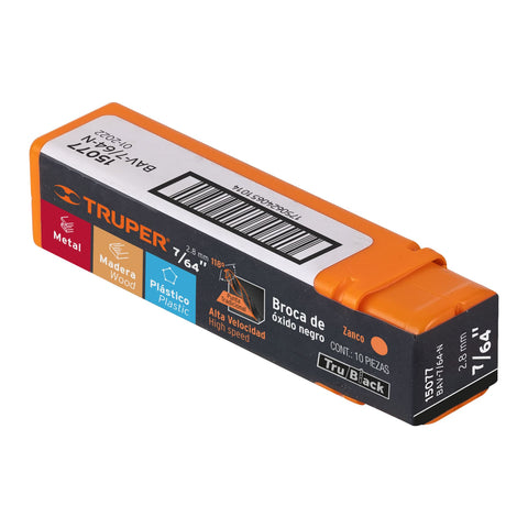Broca HSS 7/64' Trublack para metal, Truper | BAV-7/64-N | 15077