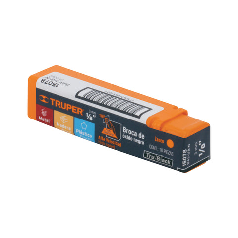 Broca HSS 1/8' Trublack para metal, Truper | BAV-1/8-N | 15078