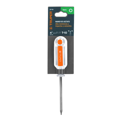 Desarmador punta Torx T 10 mango de acetato, Truper | DT-10 | 15101
