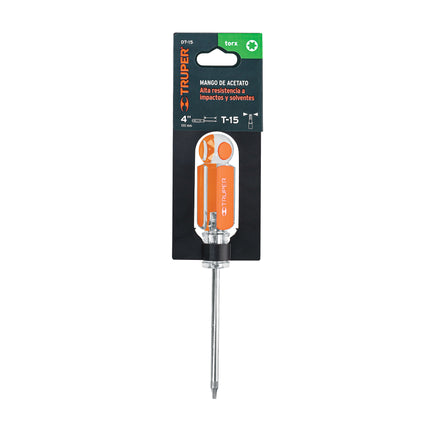 Desarmador punta Torx T 15 mango de acetato, Truper | DT-15 | 15102