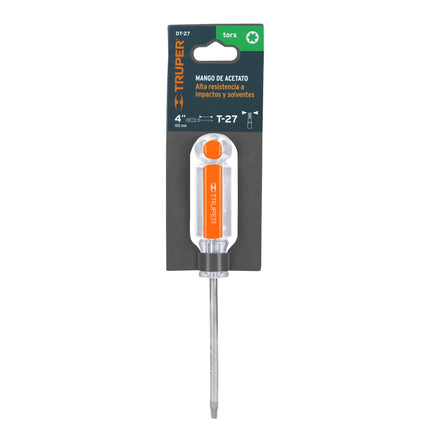 Desarmador punta Torx T 27 mango de acetato, Truper | DT-27 | 15105