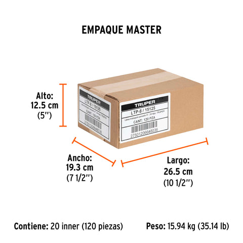 Lima triángulo pesado 8', 34 dpp, TRUPER | LTP-8 | 15125