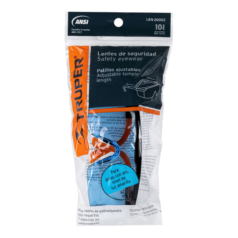 Lentes de seguridad ajustables azules, Truper Classic | LEN-2000Z | 15136