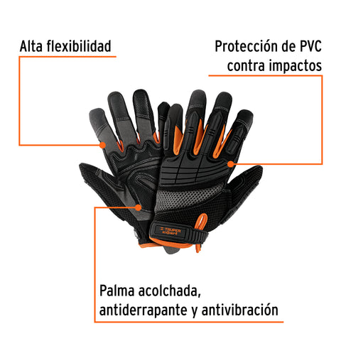 Guantes para mecánico con protección anti-impacto, TRUPER | GU-665 | 15158