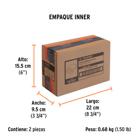 Báscula digital para cocina, plato de ABS, 5 kg, Truper | BASE-5EP | 15161