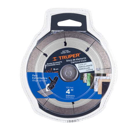 Disco de diamante de 4' x 1.3 mm, corte de porcelanato | DID-540 | 15194