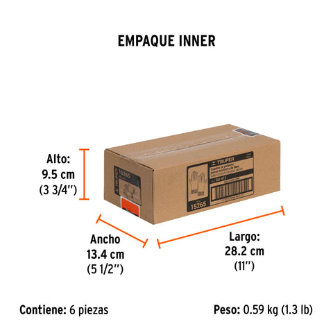 Guantes de poliéster recubiertos de latex, CH, TRUPER | GU-411 | 15265
