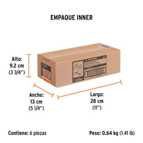 Guantes de poliéster recubiertos de latex, M, TRUPER | GU-412 | 15266