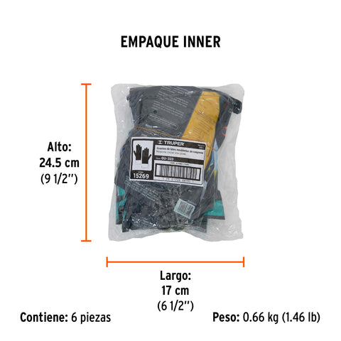 Guantes de látex reforzados para limpieza, G, TRUPER | GU-333 | 15269