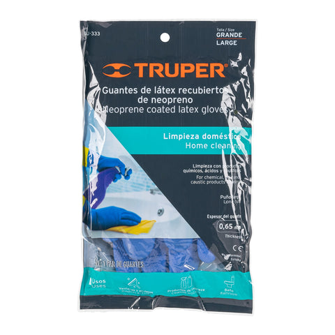 Guantes de látex reforzados para limpieza, G, TRUPER | GU-333 | 15269