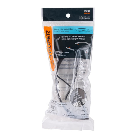 Lentes de seguridad grises, Truper Ultralite | LEN-LN | 15290
