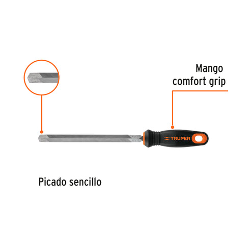 Lima triángulo pesado 8', 32 dpp con mango doble inyección | LTP-8T | 15308