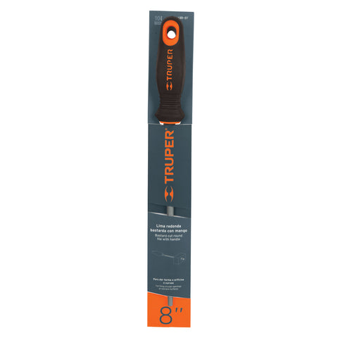 Lima redonda bastarda 8' con mango doble inyección, TRUPER | LRB-8T | 15316