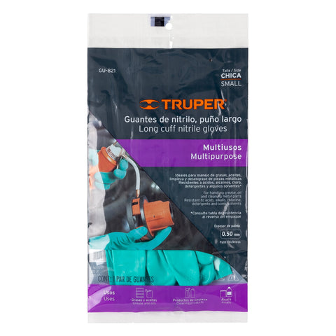 Guantes de nitrilo verde, multiusos, CH, TRUPER | GU-821 | 15322