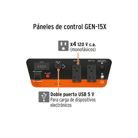 Generador portátil 1.5 kW motor a gasolina, TRUPER | GEN-15X | 15341