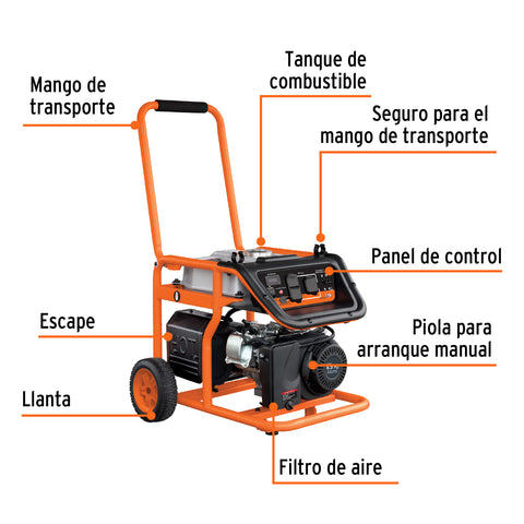 Generador portátil 2.5 kW motor a gasolina, TRUPER | GEN-25X | 15342