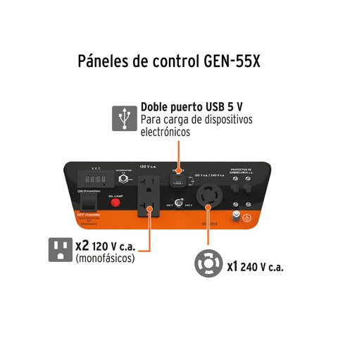 Generador portátil 2.5 kW motor a gasolina, TRUPER | GEN-25X | 15342