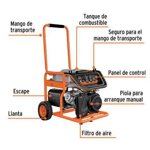 Generador portátil 4.5 kW motor a gasolina, TRUPER | GEN-45X | 15343