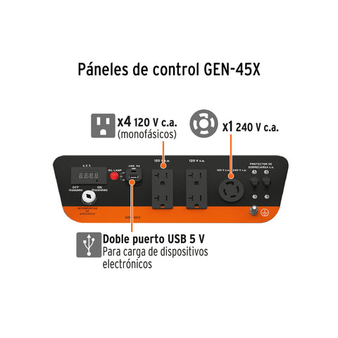 Generador portátil 4.5 kW motor a gasolina, TRUPER | GEN-45X | 15343