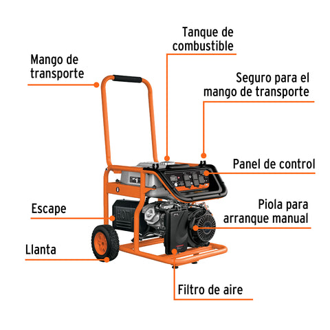 Generador portátil 5.5 kW motor a gasolina, TRUPER | GEN-55X | 15344