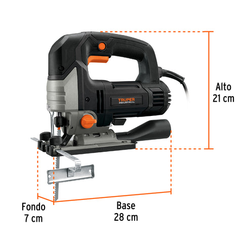 Sierra caladora 750W 5.9 A vel. variable, TRUPER INDUSTRIAL | CALA-NX6 | 15348