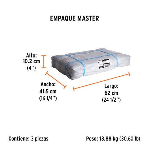 Lona de polietileno reforzada 4 x 6 m, gris, 180g/m2, TRUPER | LT-46 | 15365