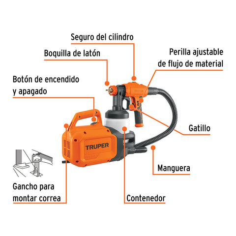 Pistola para pintar eléctrica de 600 W, Truper | PIPI-44E | 15383