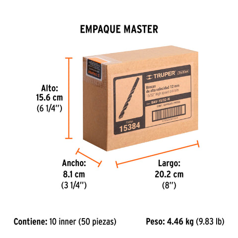 Broca HSS 15/32' Trublack para metal, Truper | BAV-15/32-N | 15384