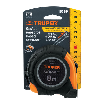 Flexómetro contra impactos 8 m cinta 25 mm grad. métrica | FH-8ME | 15389