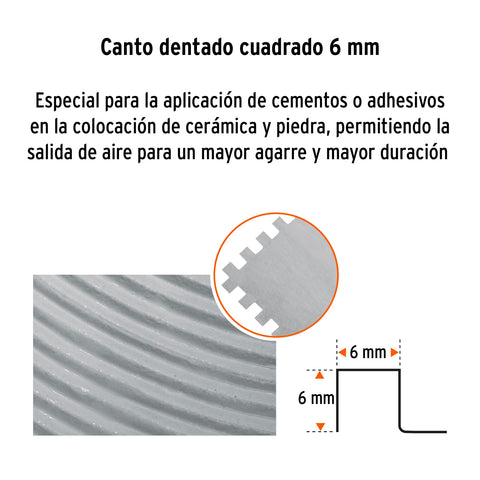 Llana 11' dentado cuadrado 1/4', 10 remaches, mgo madera | LLMC-11 | 15404