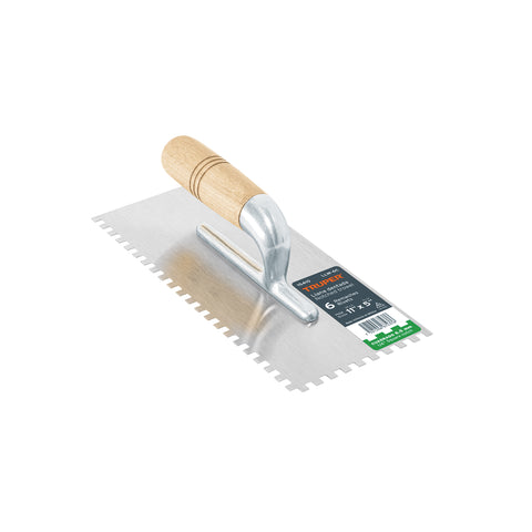 Llana 11' dentado cuadrado 1/4', 6 remaches, mgo madera | LLM-6C | 15410