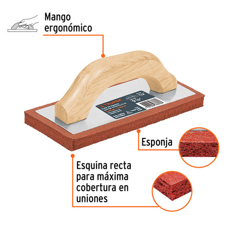Flota de esponja 9-1/2' espesor 3/4', acabado áspero, TRUPER | FL-10 | 15418