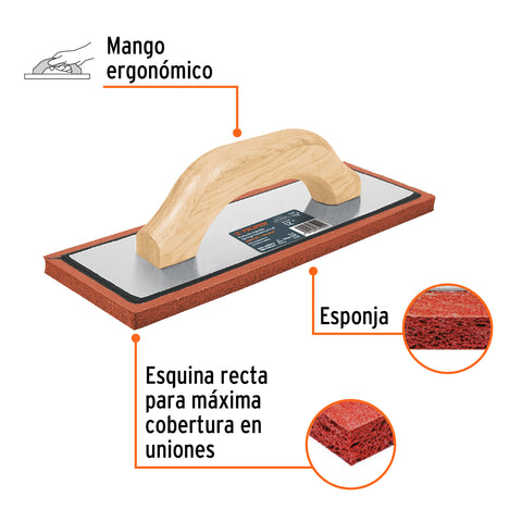 Flota de esponja 12', espesor 1/2', acabado áspero, TRUPER | FL-12 | 15425