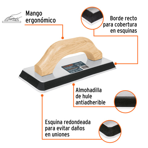Flota de hule 9-1/2', espesor 5/8',acabado extraliso, TRUPER | FL-10X | 15428