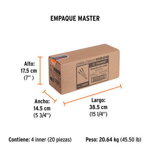 Bolsa con 1 kg de electrodos 6011 de 1/8', Truper | E6011-4 | 15460