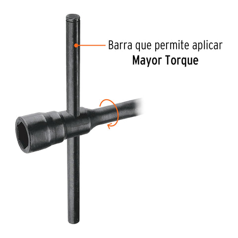Llave de artillería 13/16 x 1-1/2' boca cuadrada y hexagonal | LLAR-10 | 15488