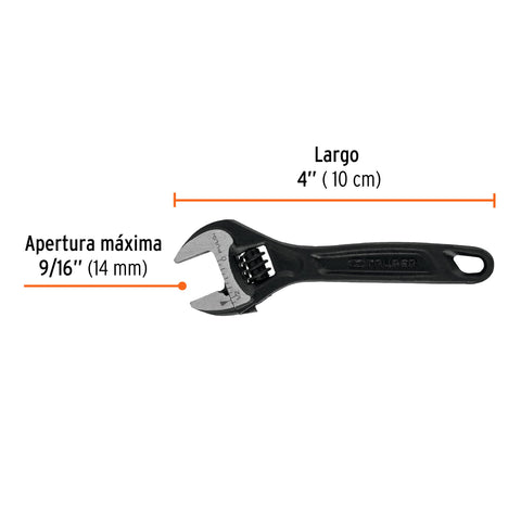 Llave ajustable (perico) 4' profesional pavonada, Expert | PET-4 | 15497