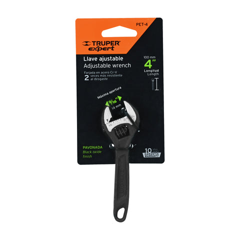 Llave ajustable (perico) 4' profesional pavonada, Expert | PET-4 | 15497