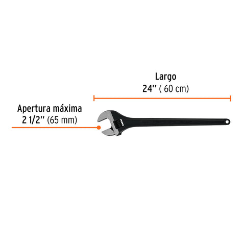 Llave ajustable (perico) 24' profesional pavonada, Expert | PET-24 | 15499