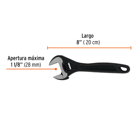 Llave ajustable (perico) 8' profesional pavonada, Expert | PET-8 | 15501