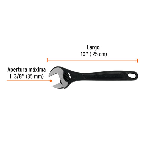 Llave ajustable (perico) 10' profesional pavonada, Expert | PET-10 | 15502