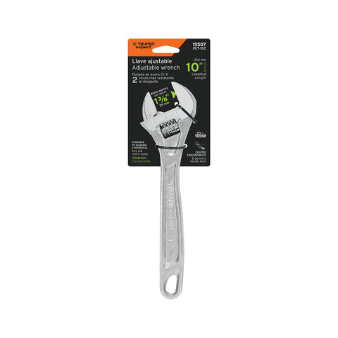 Llave ajustable (perico) 10' profesional cromada, Expert | PET-10C | 15507