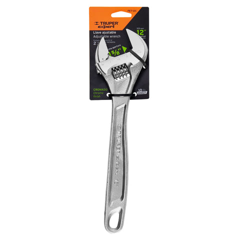 Llave ajustable (perico) 12' profesional cromada, Expert | PET-12C | 15508
