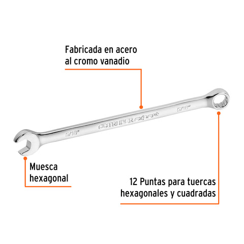 Llave combinada extralarga 5/16' x 145 mm de largo, Expert | LL-2010 | 15591
