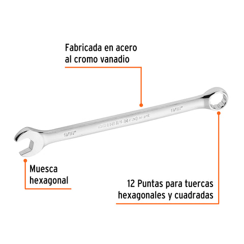 Llave combinada extralarga 9/16' x 220 mm de largo, Expert | LL-2018 | 15595