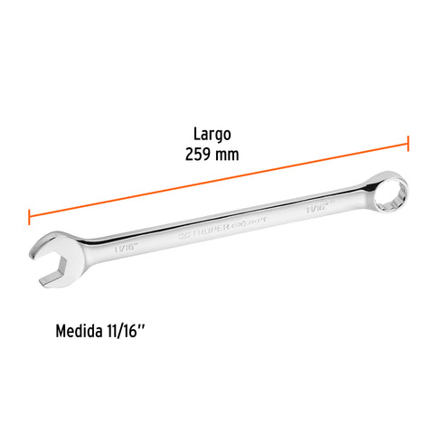 Llave combinada extralarga 11/16' x 259 mm de largo, Expert | LL-2022 | 15597