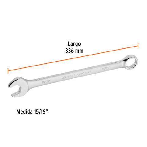 Llave combinada extralarga 15/16' x 336 mm de largo, Expert | LL-2030 | 15601