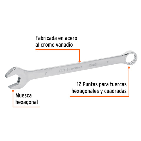Llave combinada extralarga 1' x 355 mm de largo, Expert | LL-2032 | 15602