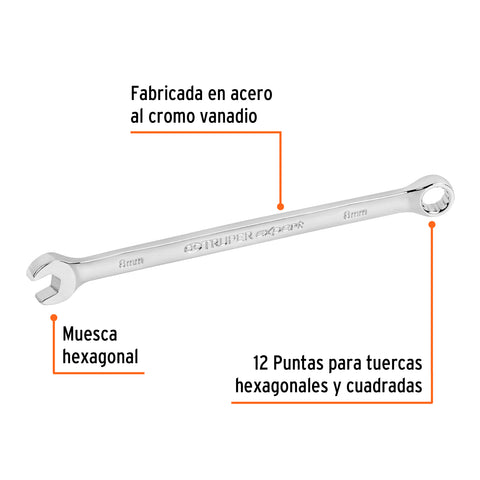 Llave combinada extralarga 8 mm x 145 mm de largo, Expert | LL-2008M | 15612