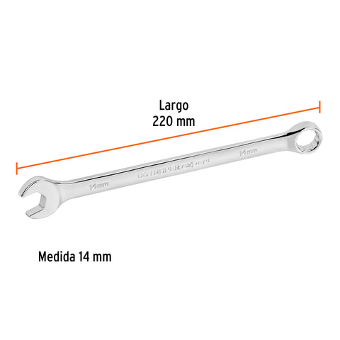 Llave combinada extralarga 14 mm x 220 mm de largo, Expert | LL-2014M | 15618